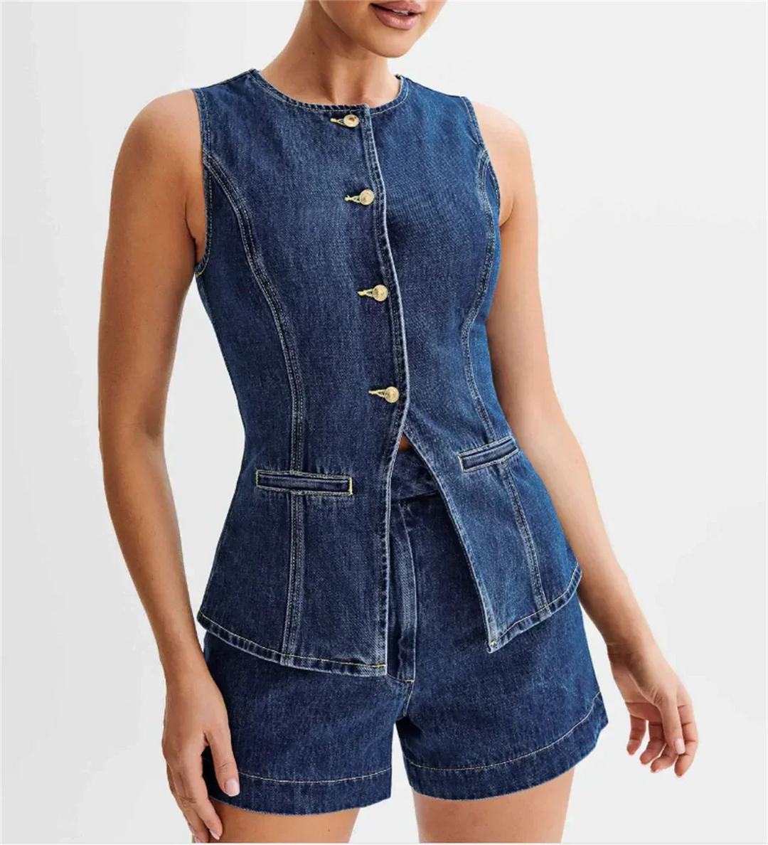 Fontaine™ | Luna – Ensemble denim deux pièces structuré
