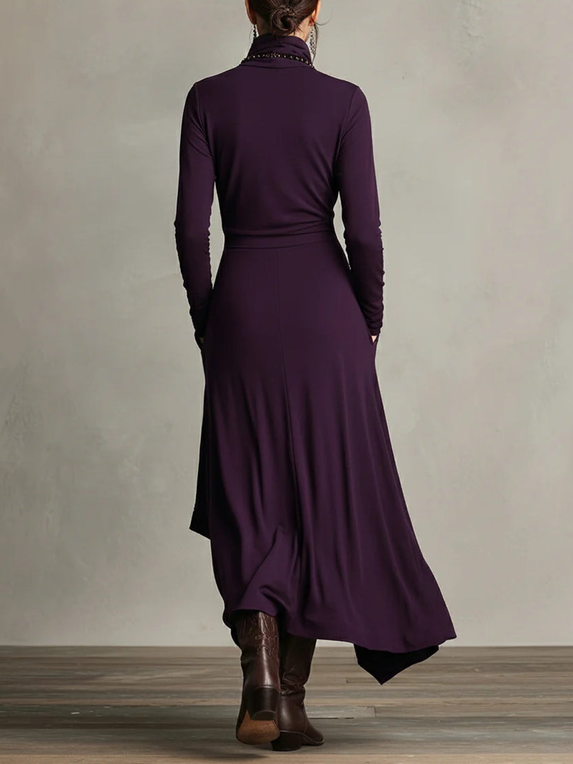 Arielle | Robe Vintage Asymétrique à Col Montant