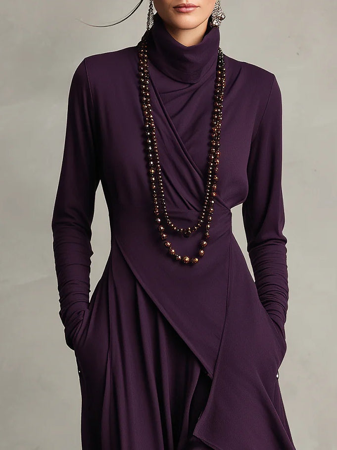Arielle | Robe Vintage Asymétrique à Col Montant