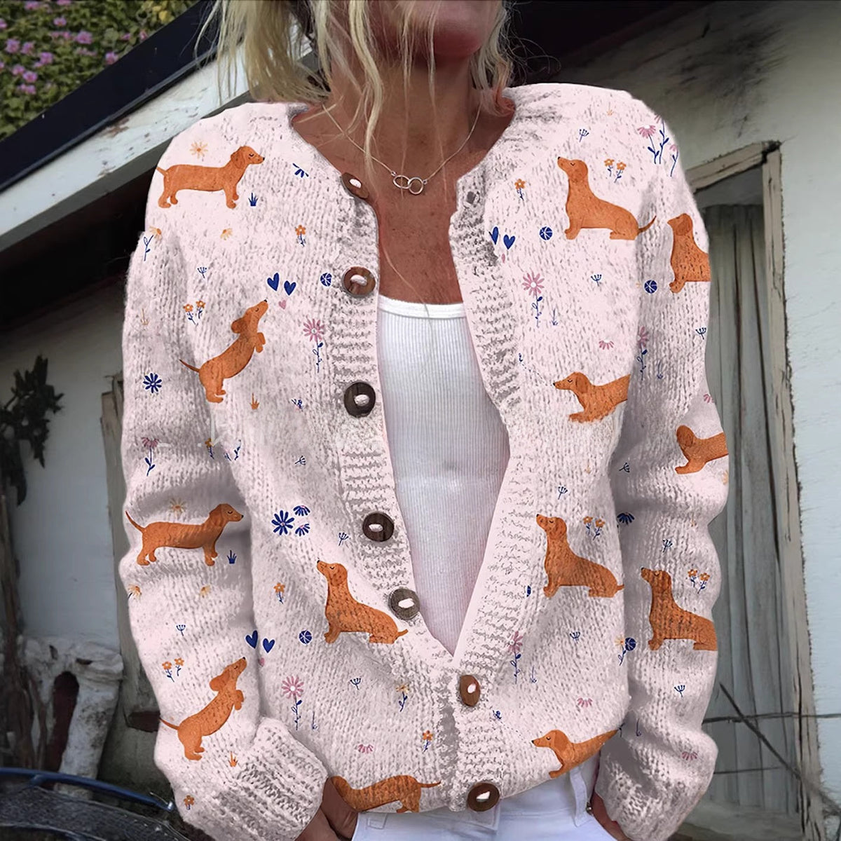 Moxley® | Cardigan en maille à motif de teckels