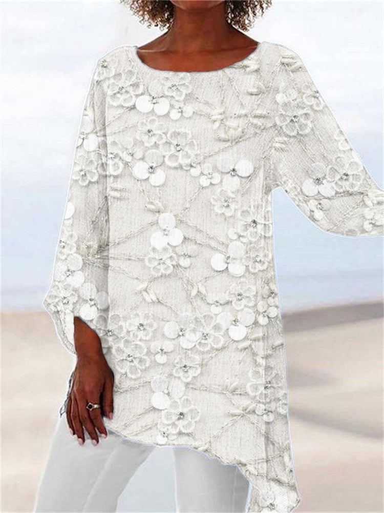 Violet™ Crystal Bloom Print Top