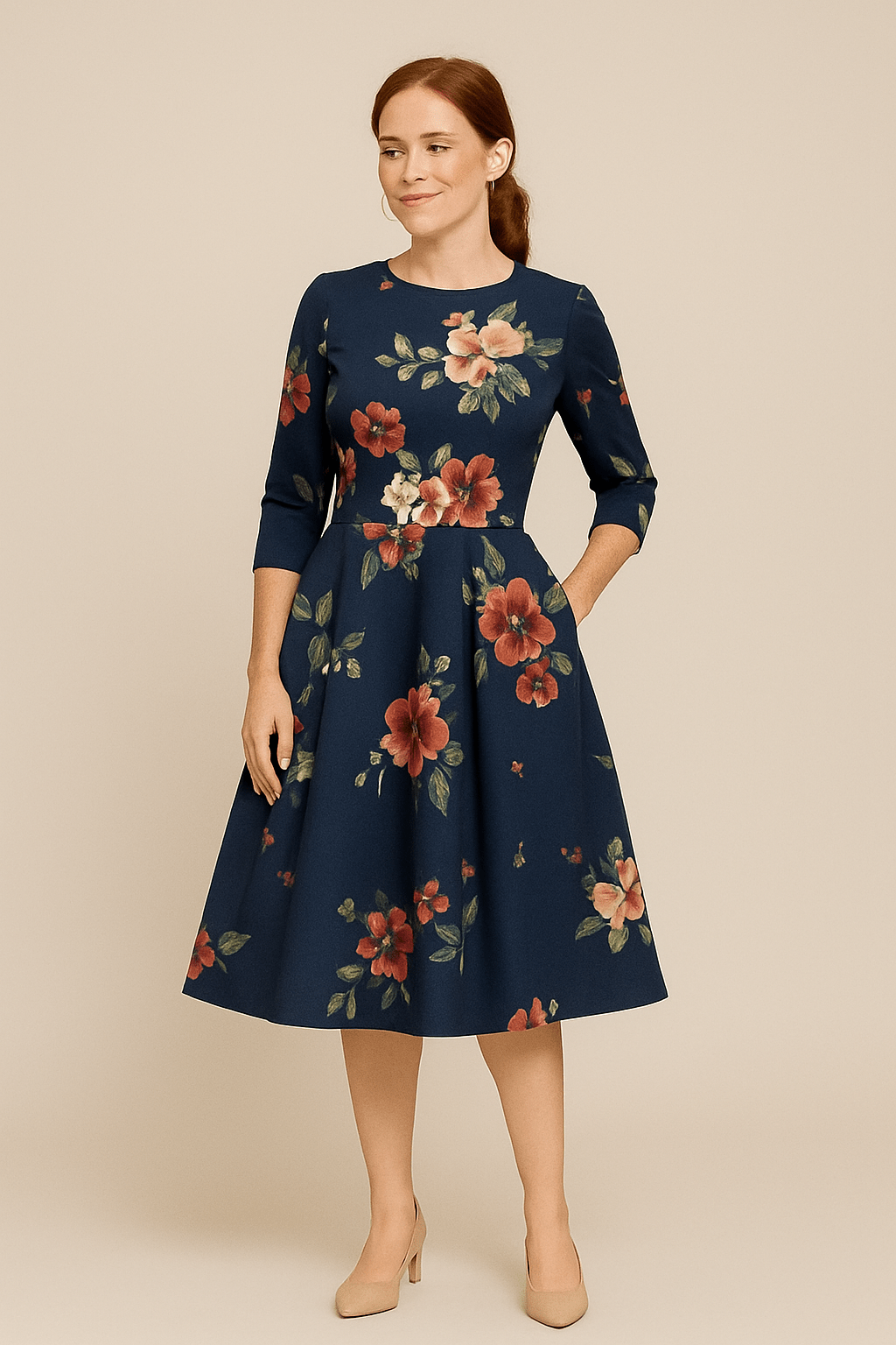 Joy™ | Floral A-Line Midi Dress