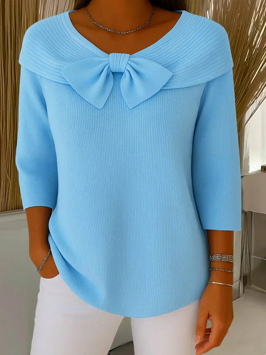 Julia | Elegant Knitted Top with Bow