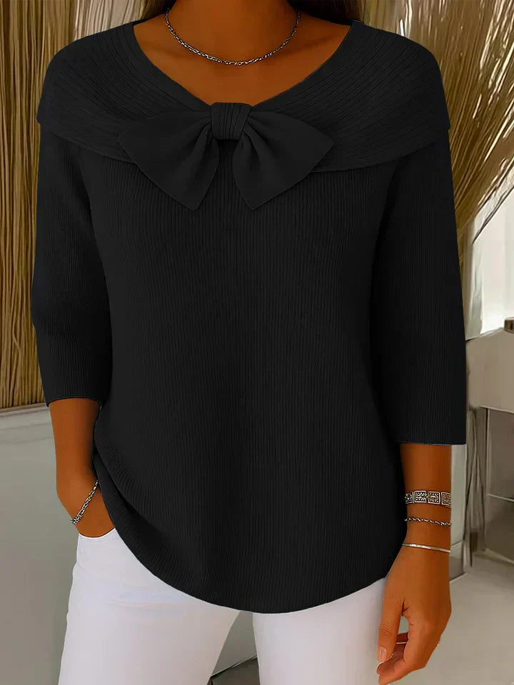 Julia | Elegant Knitted Top with Bow