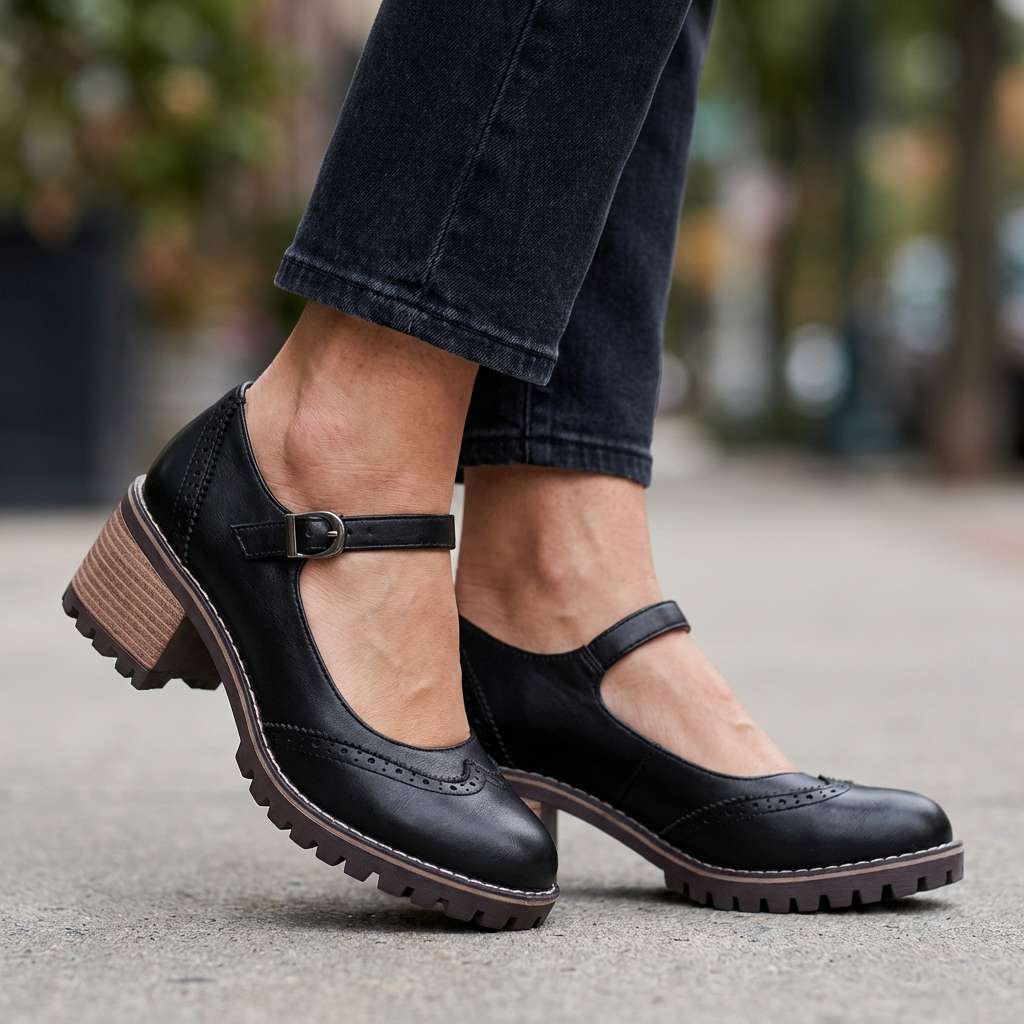 Solène | Escarpins brogue à talon carré