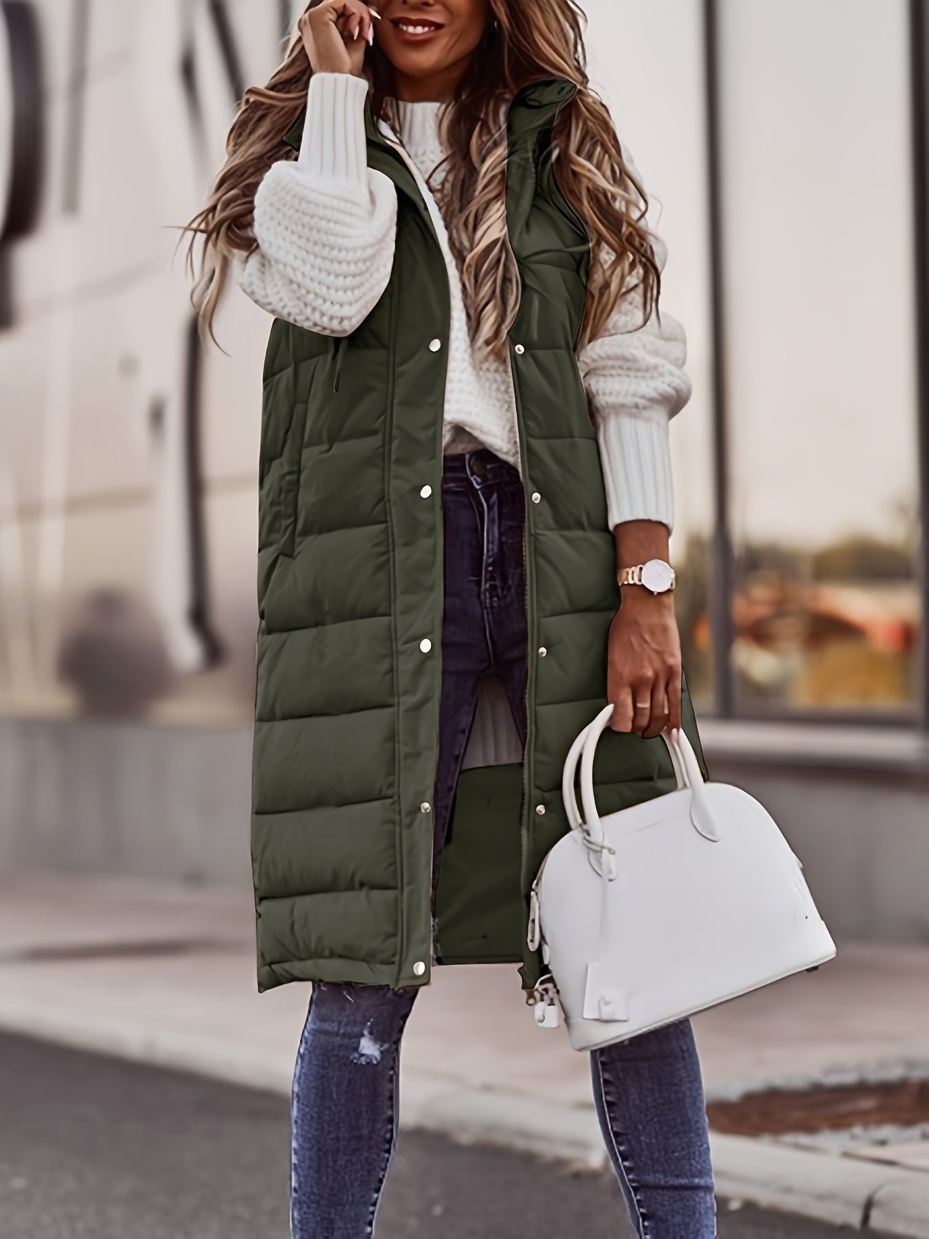 Adele™ Sleeveless Long Coat