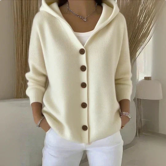 Adrienne | Cardigan en Maille à Capuche Boutonné