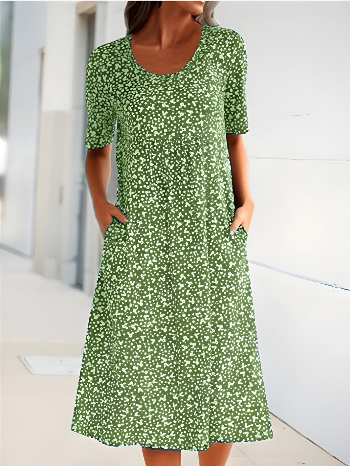 Qahira™  Casual Round Neck Dress