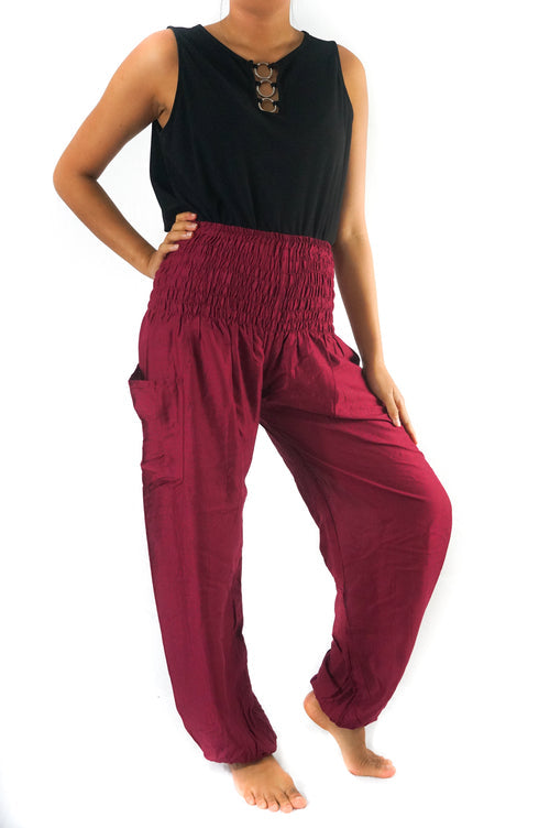 Fontaine™ | Gaïa – Pantalon sarouel bordeaux esprit bohème