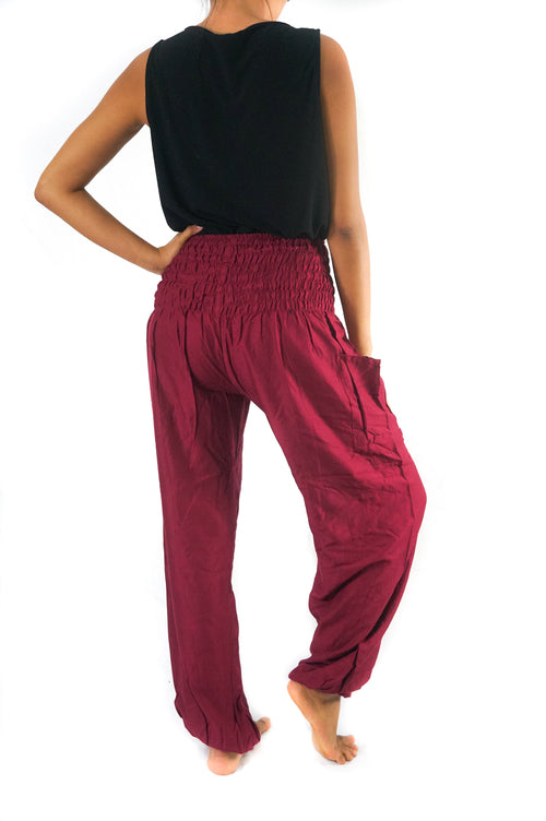 Fontaine™ | Gaïa – Pantalon sarouel bordeaux esprit bohème