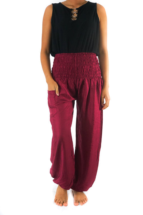 Fontaine™ | Gaïa – Pantalon sarouel bordeaux esprit bohème