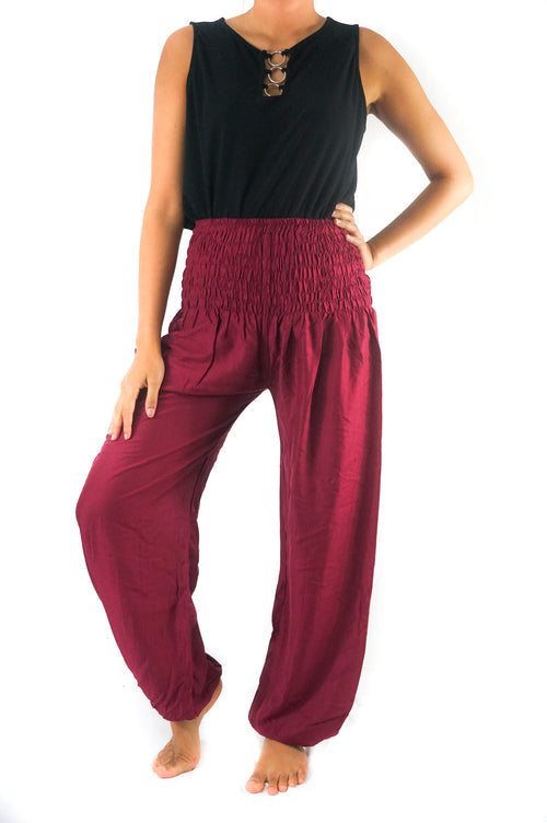 Fontaine™ | Gaïa – Pantalon sarouel bordeaux esprit bohème