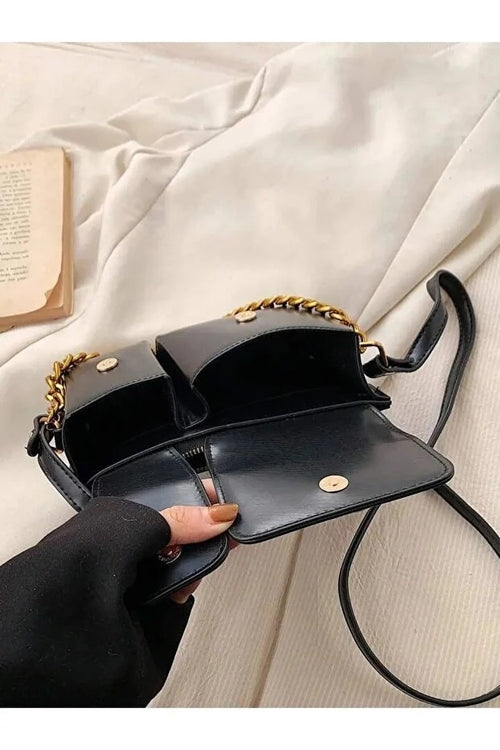 Fontaine™ | Suzon – Sac baguette noir à breloque écureuil