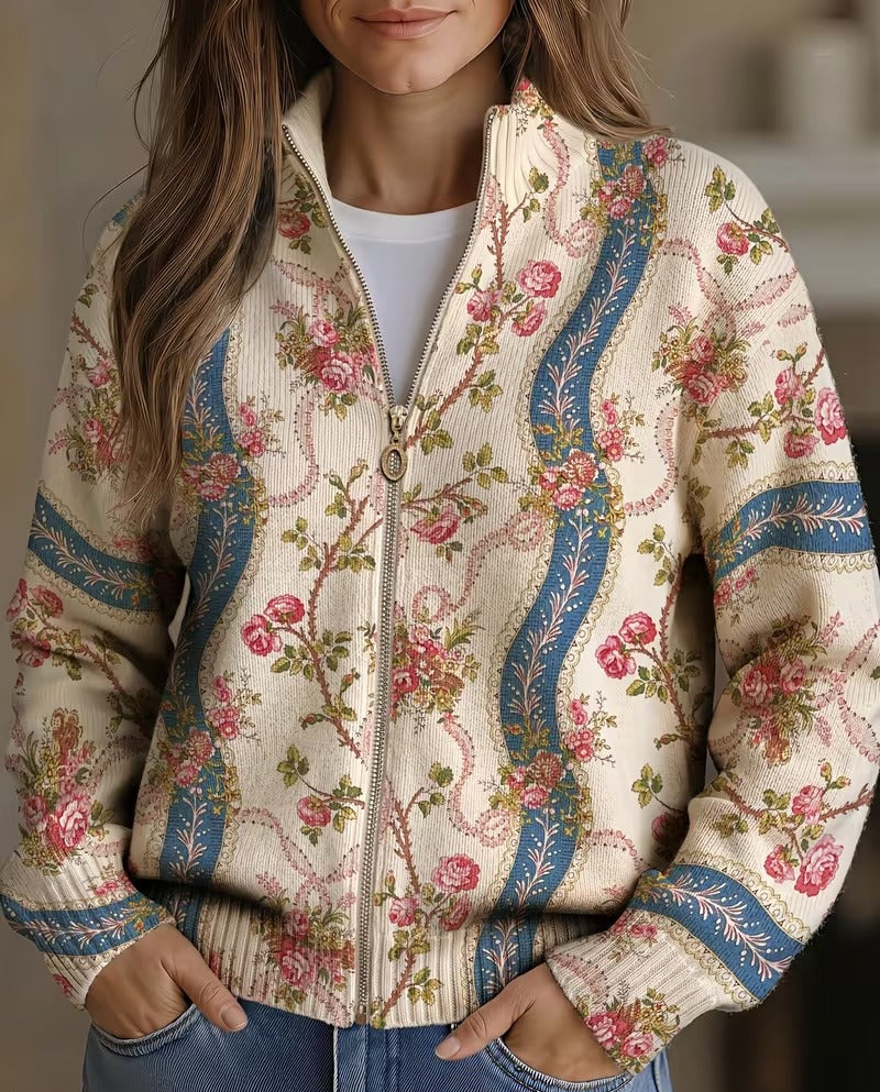 Eulalia™ | Cardigan à rubans et roses grimpantes