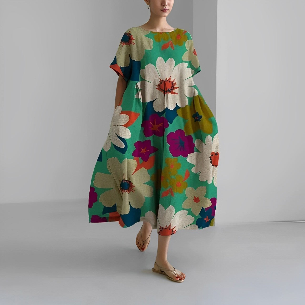 Selina™  Boho Floral Loose Dress