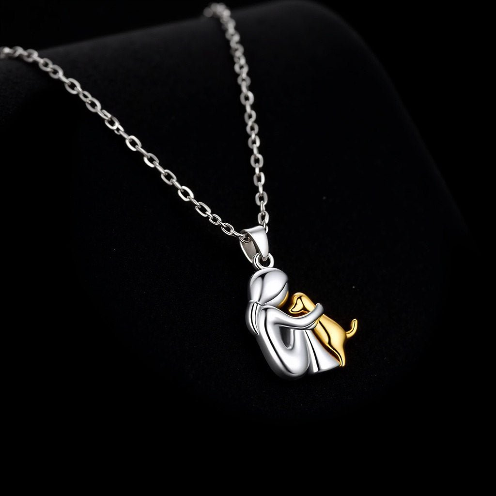Hug Pendant Necklace with Bonus Earrings