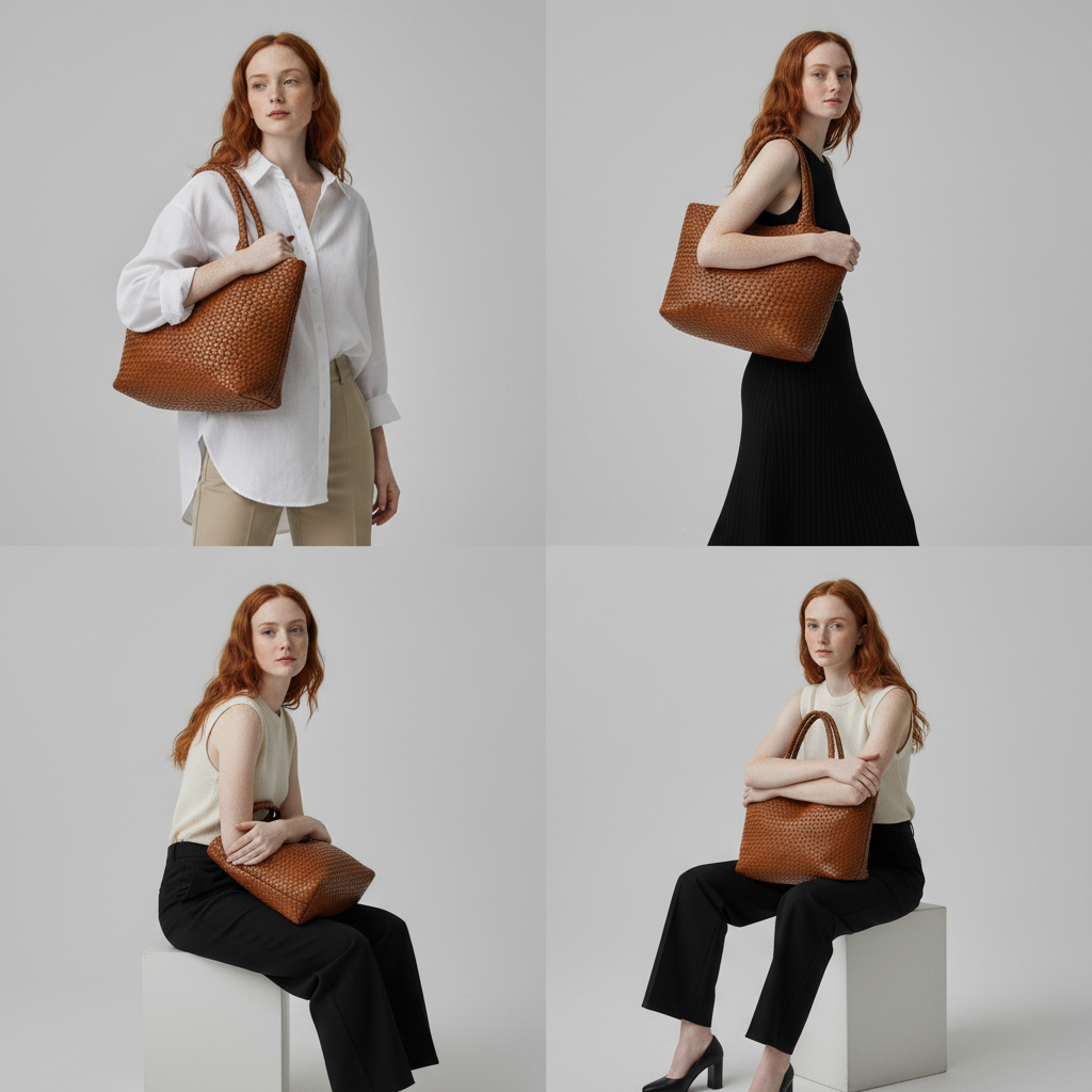 Fontaine™ | Lana – Cabas en cuir tressé à la main