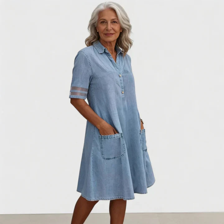 Brittany | Robe en jean qui met la silhouette en valeur