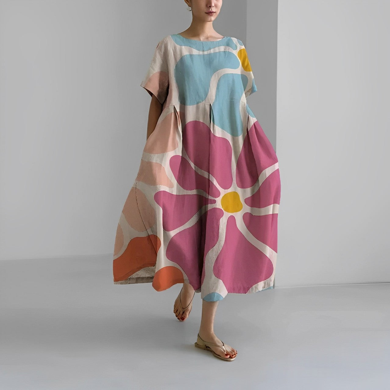 Selina™  Boho Floral Loose Dress