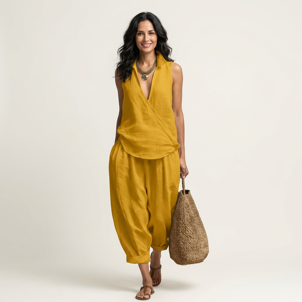 Twila | Wrap-Top & Wide-Leg Set