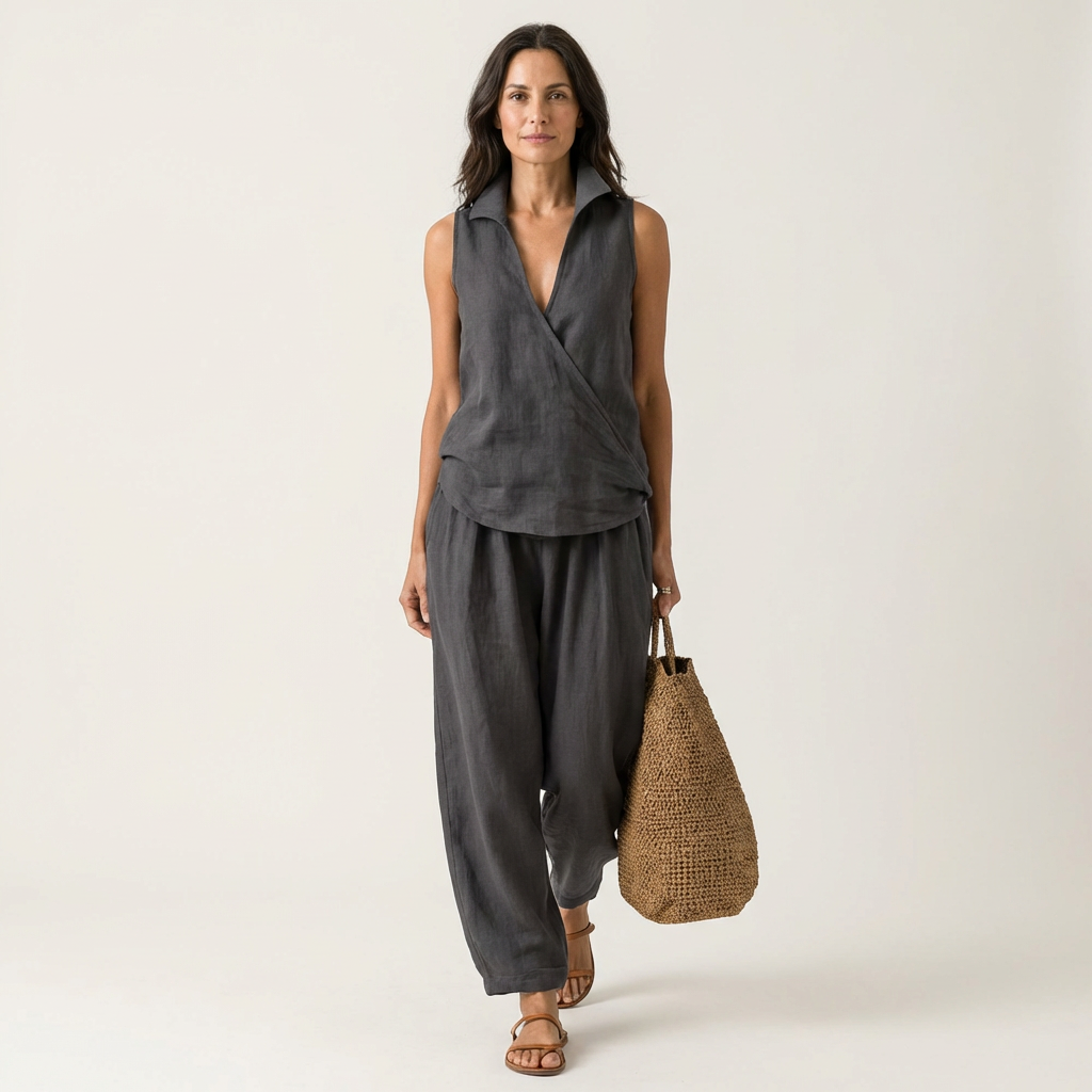 Twila | Wrap-Top & Wide-Leg Set