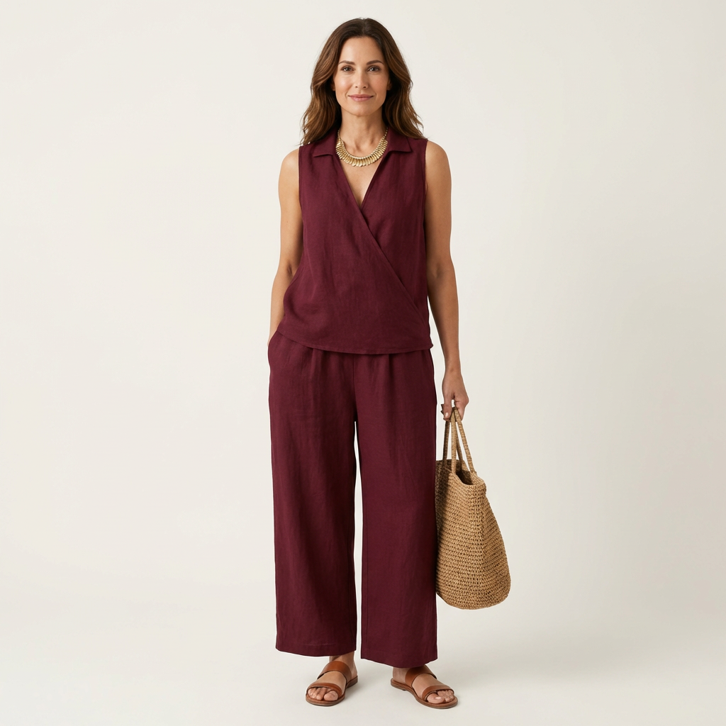 Twila | Wrap-Top & Wide-Leg Set