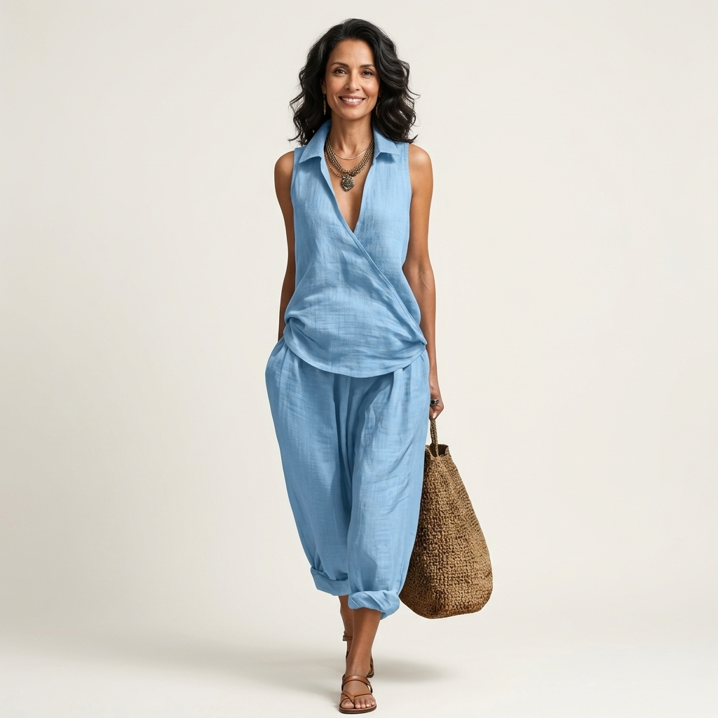 Twila | Wrap-Top & Wide-Leg Set