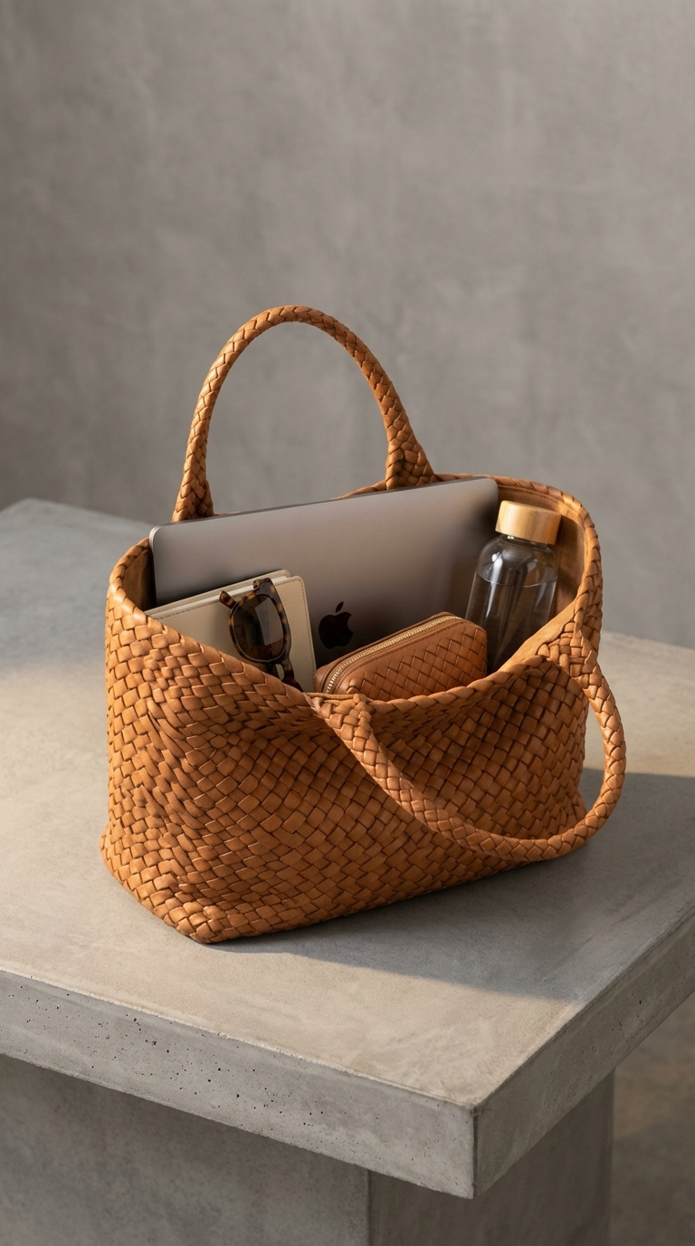 Fontaine™ | Lana – Cabas en cuir tressé à la main
