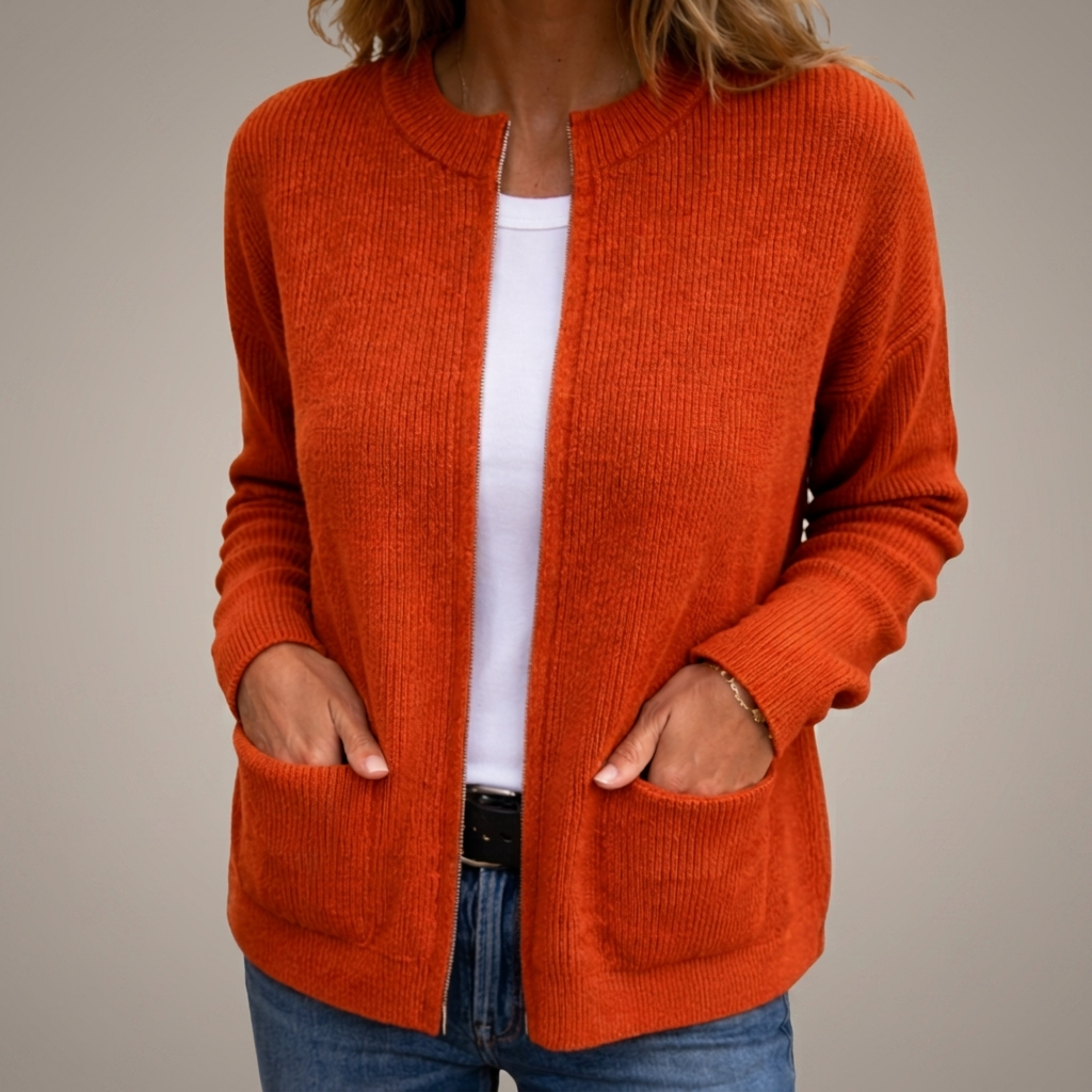 FONTAINE | GILET EN TRICOT À FERMETURE ÉCLAIR POUR FEMMES