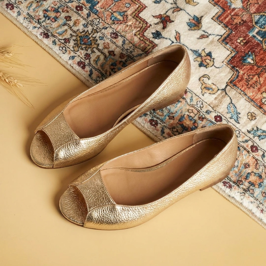 Adelina | Chic Comfort Gold Sandals