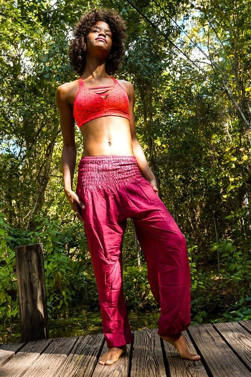Fontaine™ | Gaïa – Pantalon sarouel bordeaux esprit bohème