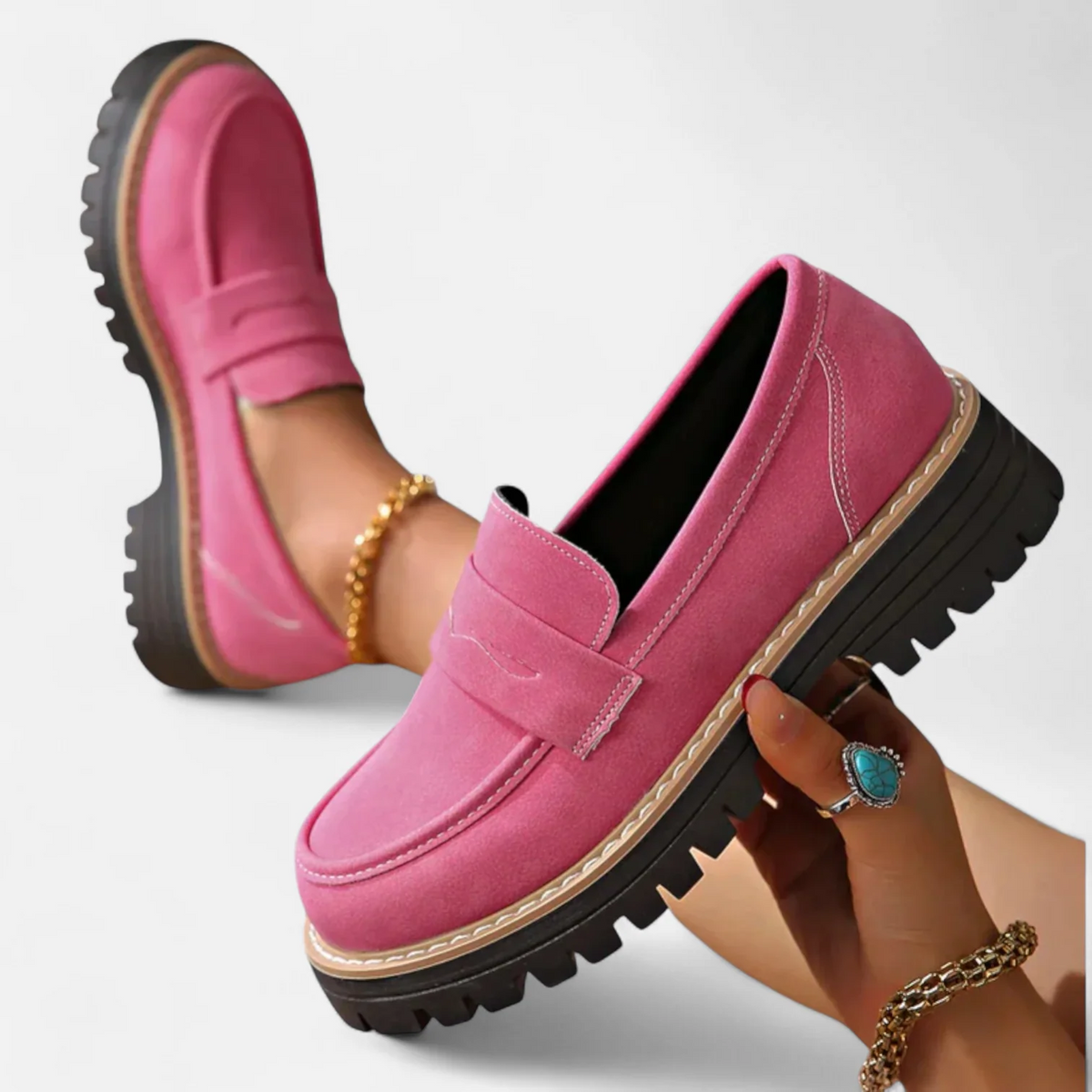 FONTAINE | Mocassins Semelle Crantée Élina