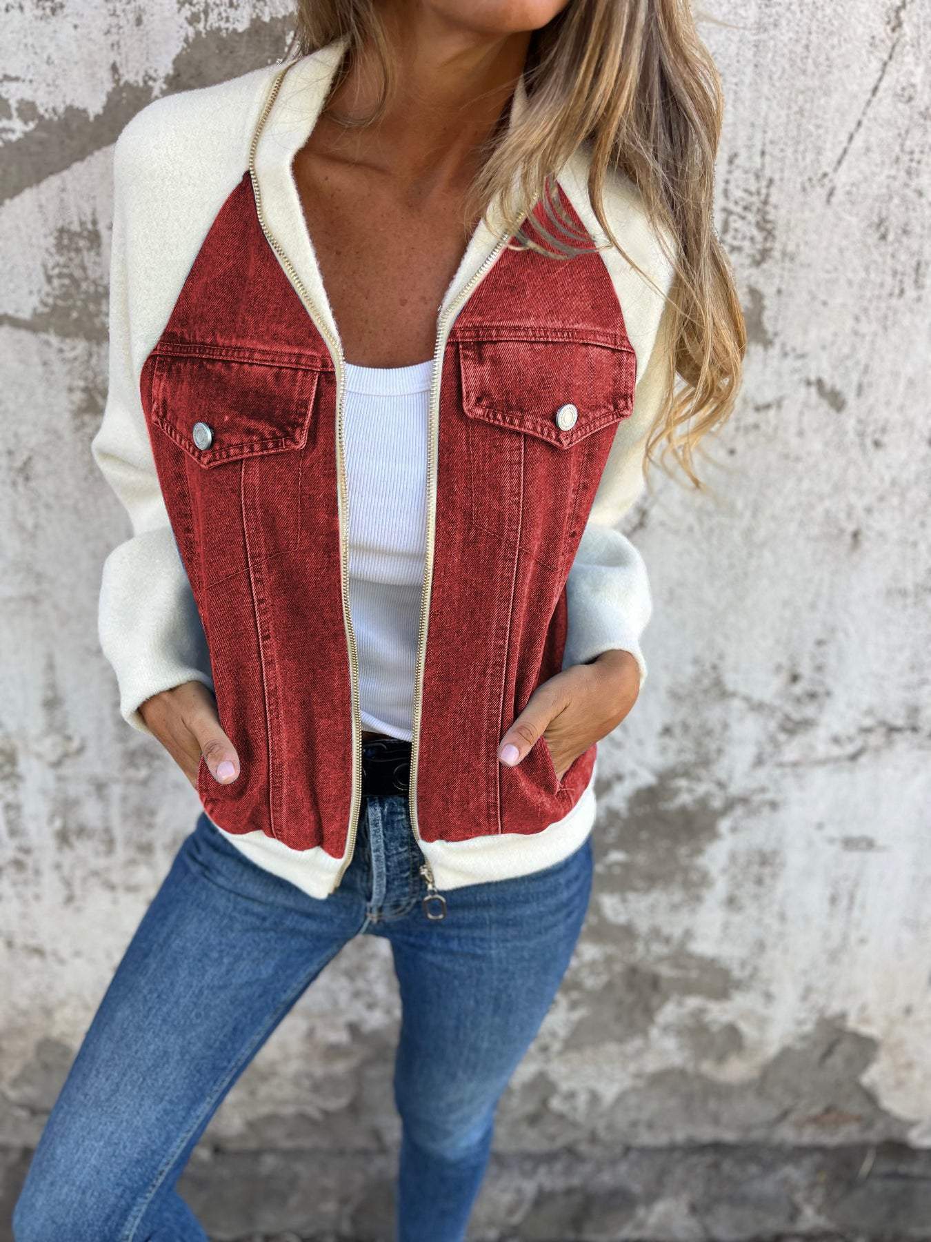 Oliva™ Modern Jacket with Denim Fabric