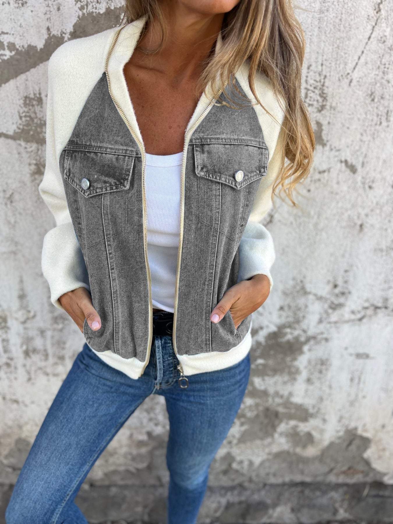Oliva™ - Modern Jacket with Denim Fabric