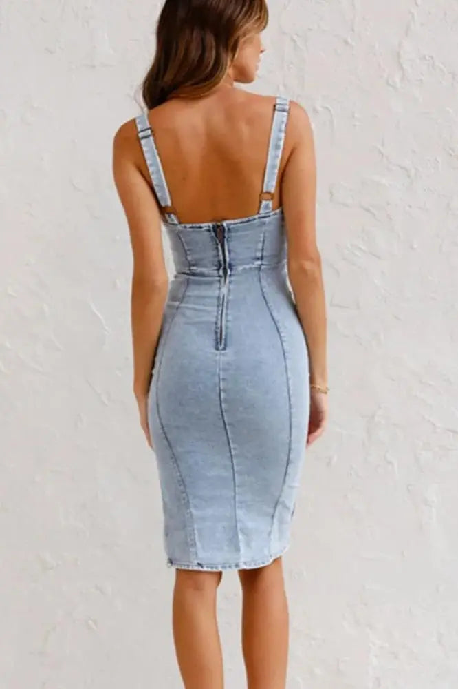 Aurora | Denim Dress with Adjustable Straps
