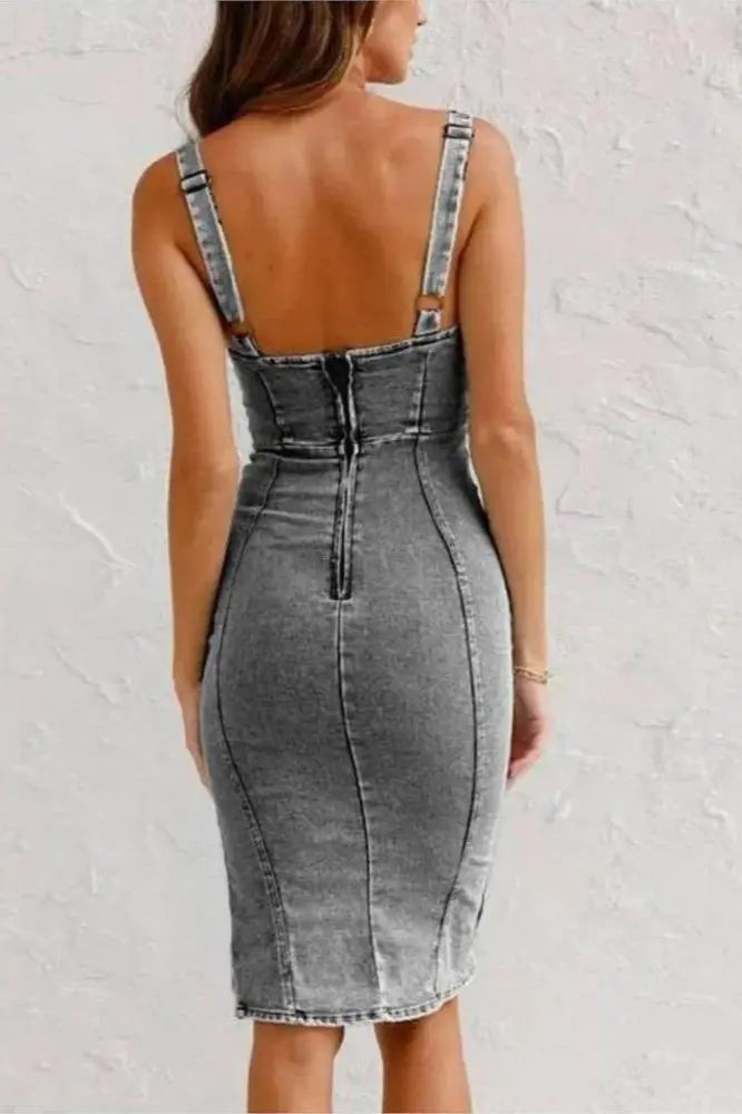 Aurora | Denim Dress with Adjustable Straps