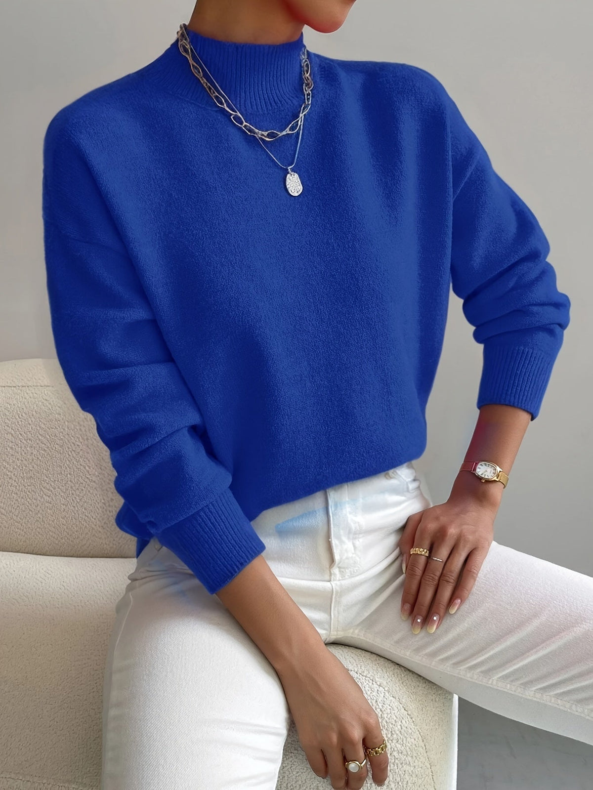 FONTAINE | Pull Col Montant Doux Christine