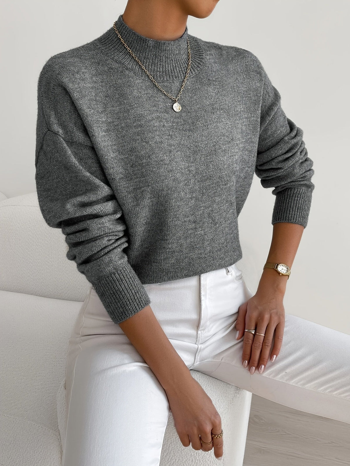 FONTAINE | Pull Col Montant Doux Christine