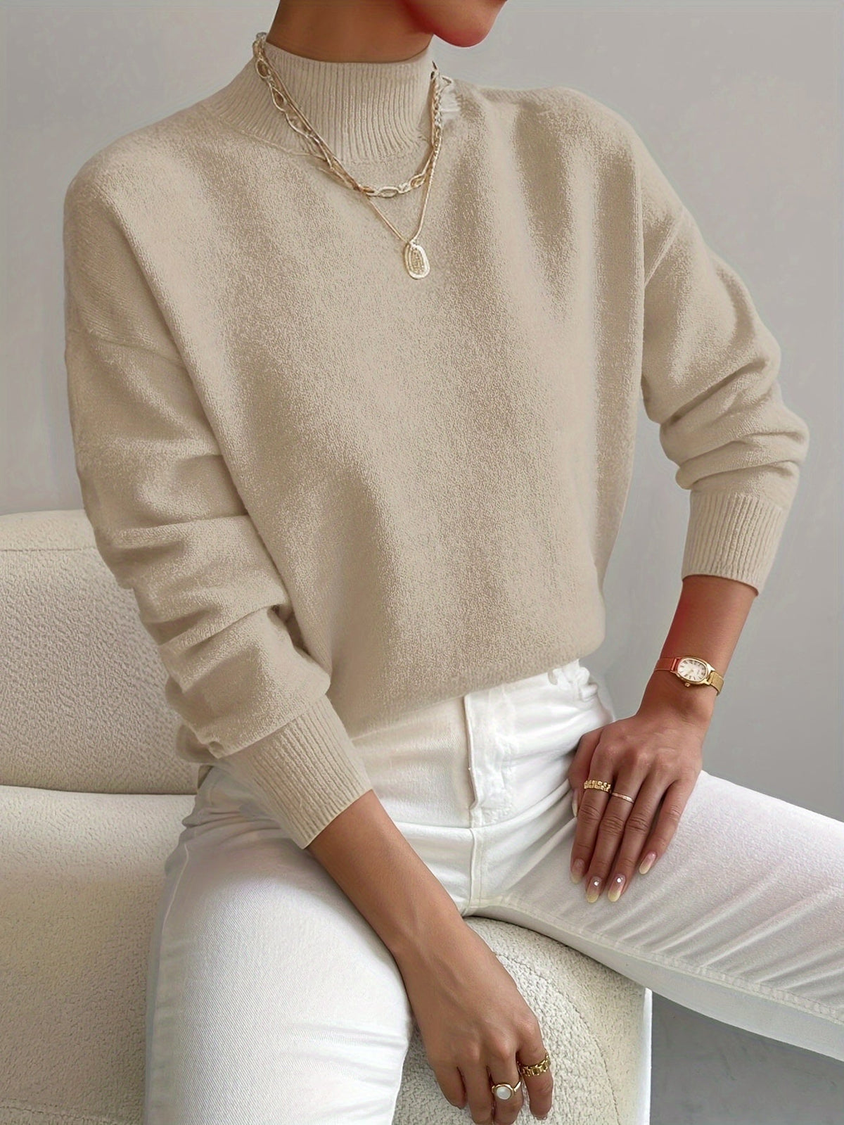 FONTAINE | Pull Col Montant Doux Christine