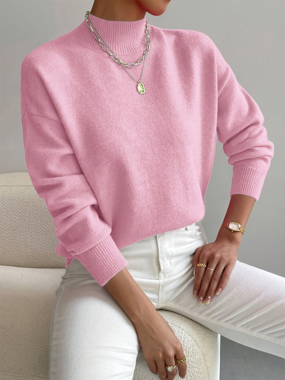 FONTAINE | Pull Col Montant Doux Christine