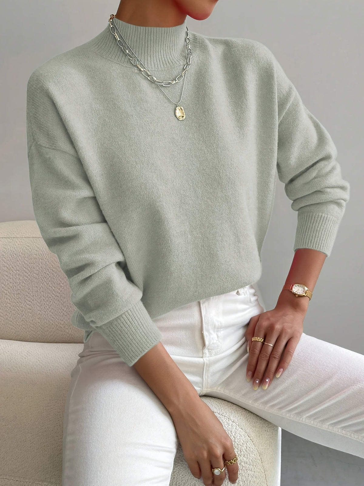 FONTAINE | Pull Col Montant Doux Christine