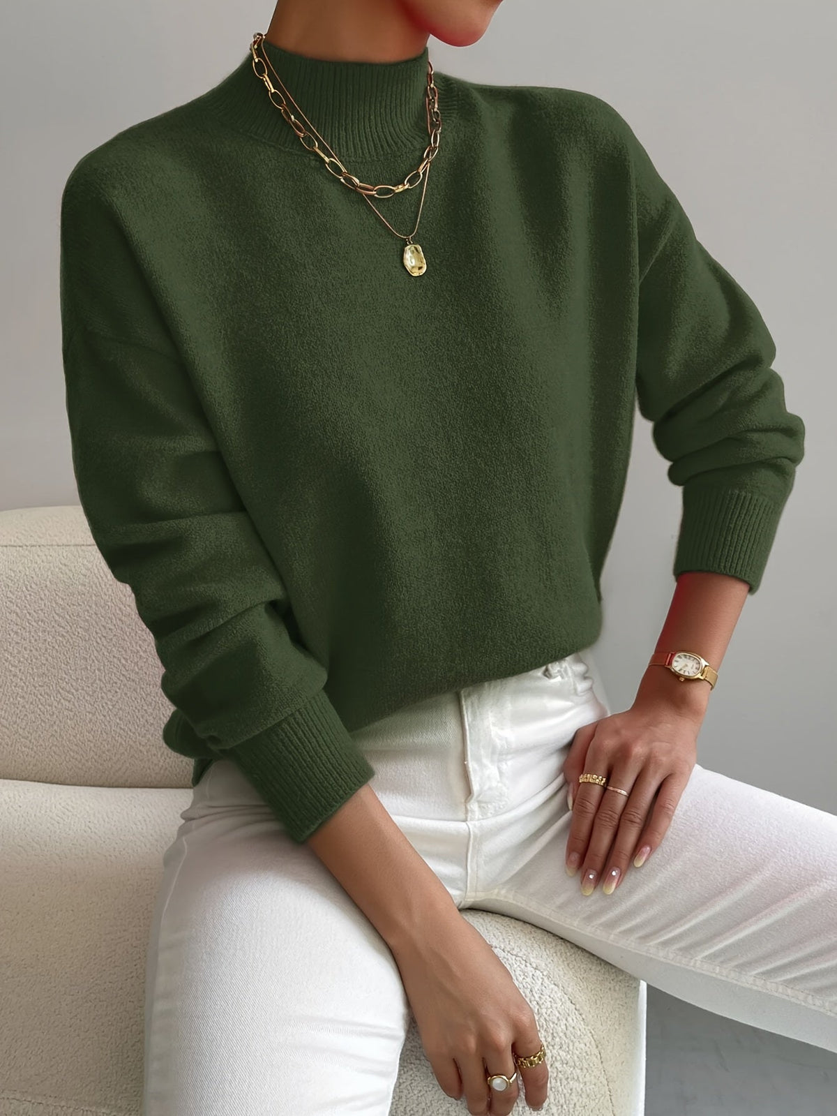 FONTAINE | Pull Col Montant Doux Christine