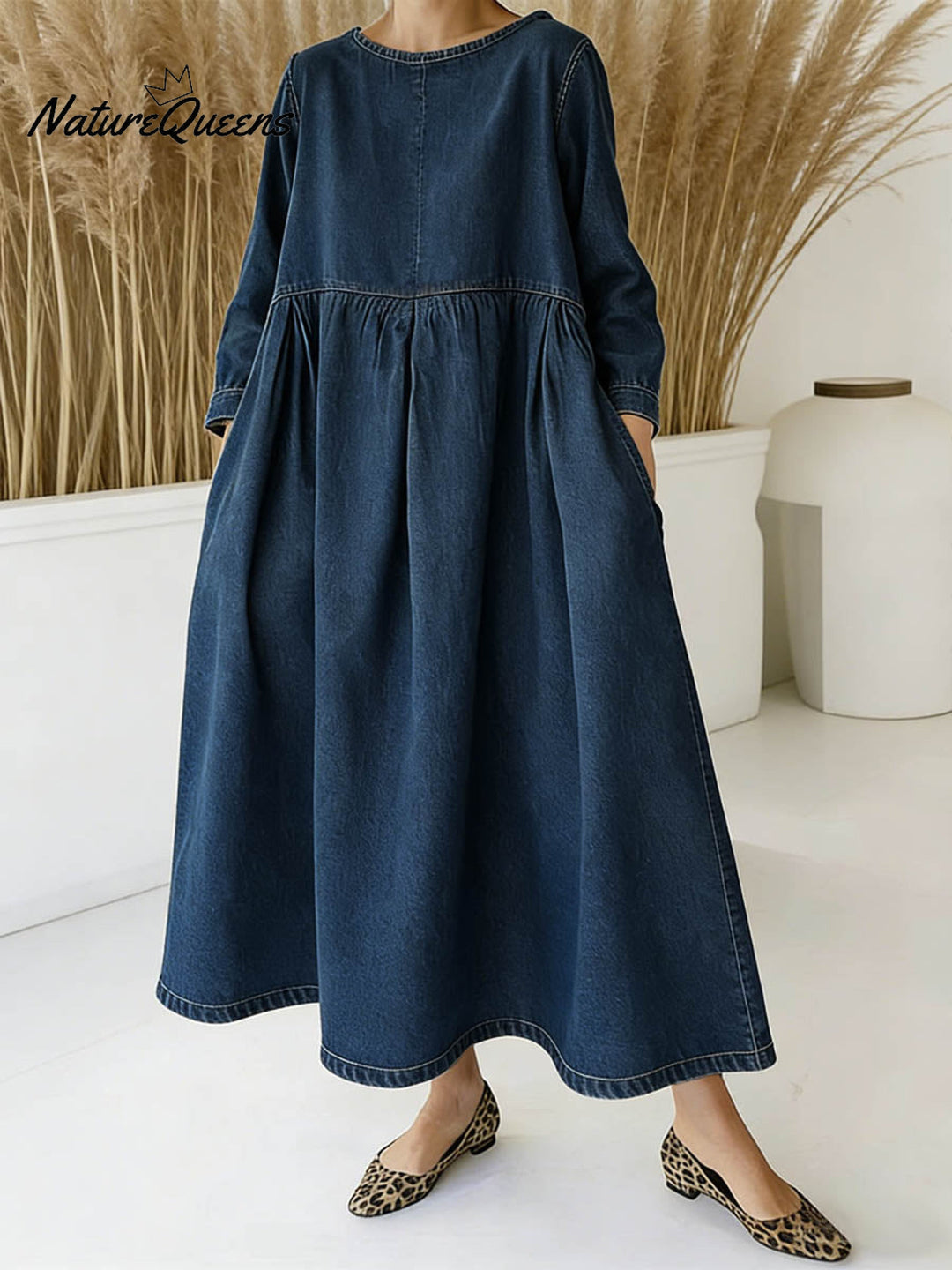 Fontaine™ | Skylar – Robe maxi en denim décontractée à coupe large
