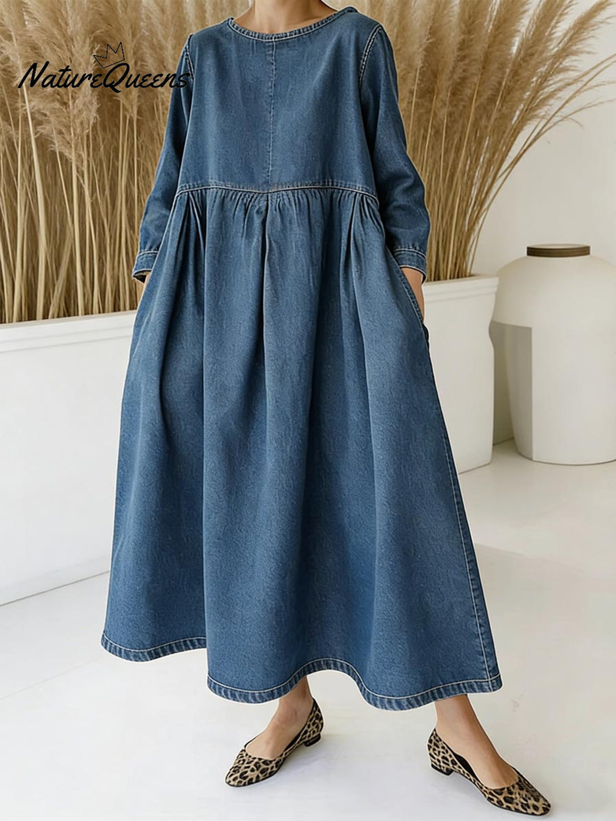 Fontaine™ | Skylar – Robe maxi en denim décontractée à coupe large