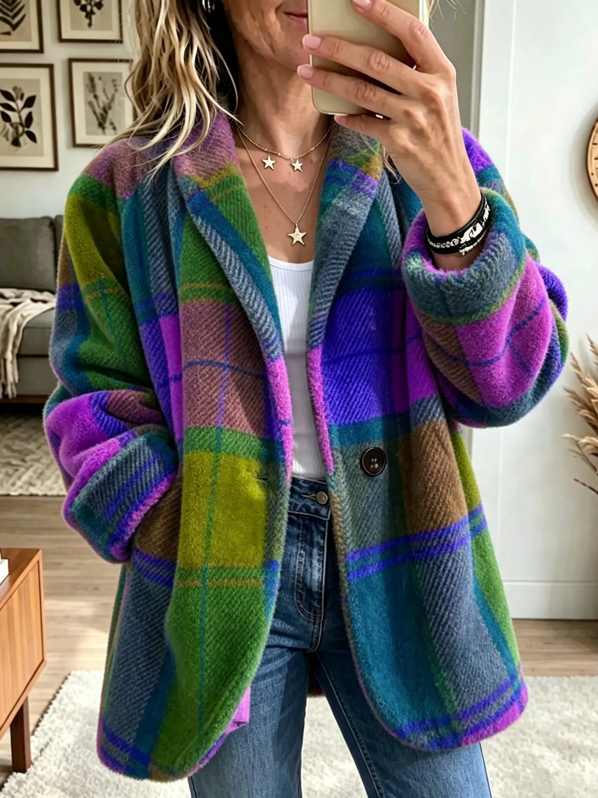 Arka | Manteau à carreaux multicolore