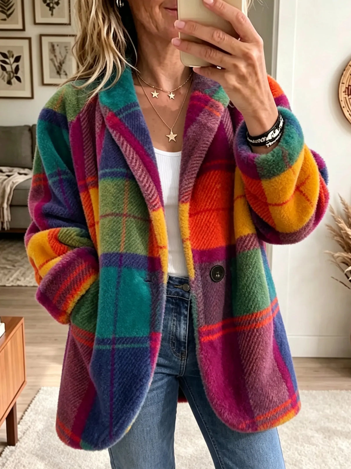 Arka | Manteau à carreaux multicolore