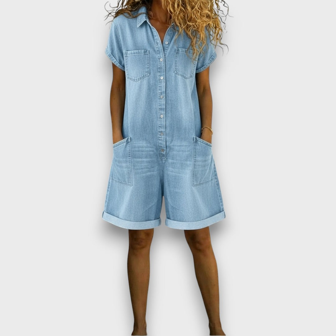 Joan | Salopette en coton style jean vintage