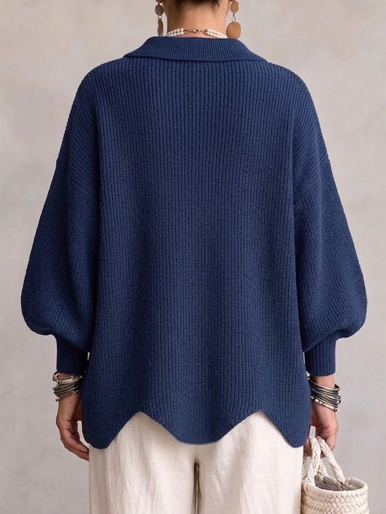 Isadora | Cardigan Surdimensionné à Col avec Gros Boutons Métalliques
