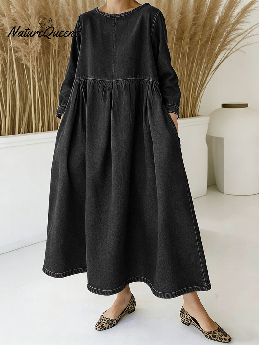 Fontaine™ | Skylar – Robe maxi en denim décontractée à coupe large