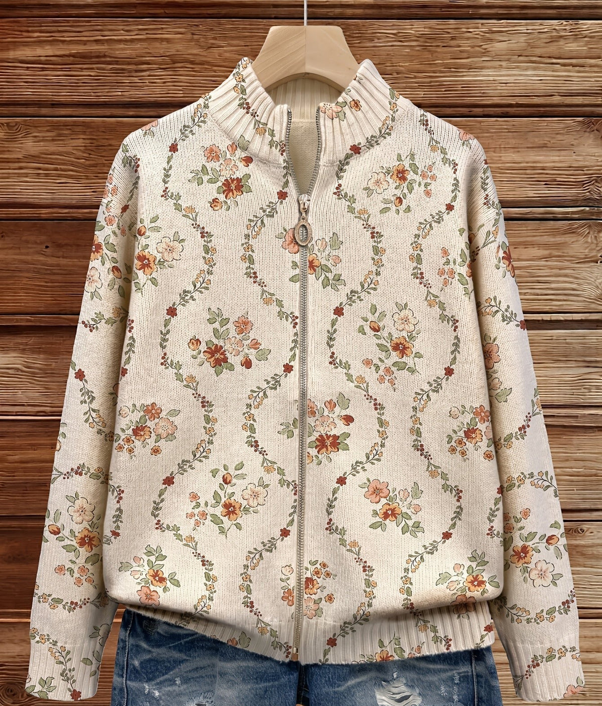 Persephone™ | Cardigan crème à délicat imprimé floral